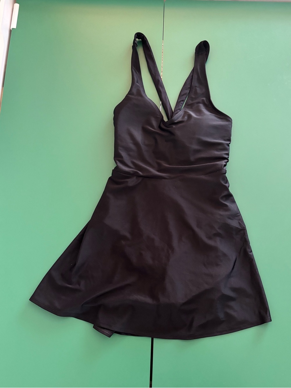 Old Navy Size S Women Black Swim Dress with V-Neck and crisscross back